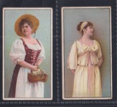Cigarette cards, Faulkner's, Beauties (Coloured), two type cards, ref H150, pictures nos 7 & 9 (