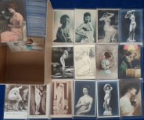 Postcards, Pretty Girls, Nudes and the Naked Form, 220+ cards, a pretty selection (gen gd)