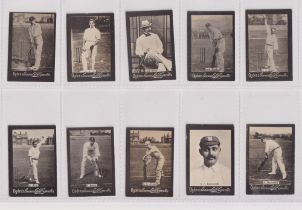 Cigarette cards, Cricket, Ogden's Guinea Gold, Cricketers, Base I (set, 11 cards) (gd)
