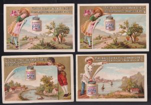 Trade cards, Liebig, Landscapes & People Holding Jars, S153, French edition (set, 6 cards) (gd)