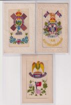 Postcards, Silks, 3 military embroidered silk cards for Scottish Regiments, inc. 'K.O Scottish