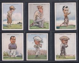 Cigarette cards, Churchman's, Prominent Golfers, 'L' size (set, 12 cards) including Bobby Jones (