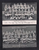 Football postcards, Bradford City FC, two cards, both b/w printed cards, Health & Strength Series