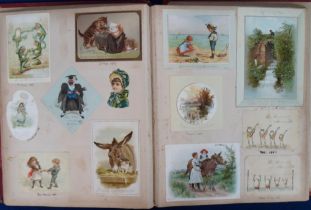 Ephemera, 2 Scrap Books dating from 1885 to approx. 1910 containing 100s of scraps and postcards