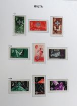 Stamps, Collection of Maltese 1885-1974, mainly mint, housed in a blue hingeless Davo album with