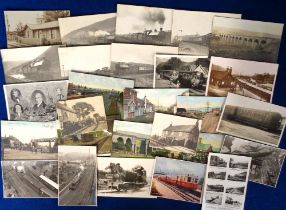 Postcards, Rail, a North of England loco and railway station mix of approx. 27 cards in Durham,