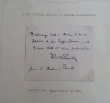 Scouting, Autograph, General Baden-Powell signed musing 'I always had a desire to be a soldier or an
