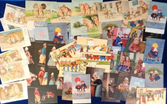 Postcards, a good Tuck published selection of approx. 53 cards inc. 8 sets of 6 cards (5 dups), with