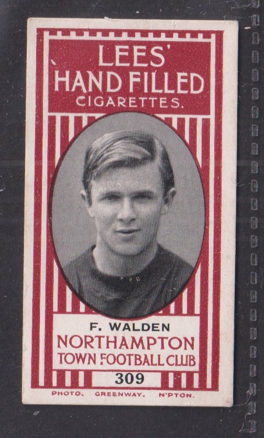 Cigarette card, Lees, Northampton Town Football Club, type card, no 309, F Walden (gd) (1)