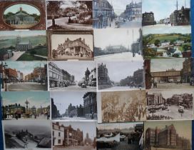 Postcards, Lancashire, a Bury and Oldham selection of approx. 66 cards with RPs of Market Place