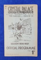 Football programme, The Casuals v Chinese X1, 1st September, 1936 played at Crystal Palace, 4