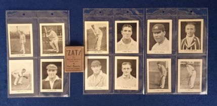 Trade cards, Cricket, Thompson, Cricketers 'L' size (set, 12 cards, all issued with 'The Rover'),