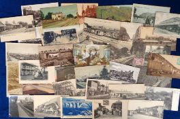 Postcards, Rail, an African railway selection of approx. 37 cards, with many station interiors at