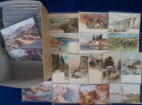 Postcards, Artist Drawn, a collection of approx. 230 cards to include classical, towns, villages,