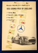 Motor Racing, a poster issued in the USA showing the results of the 1955 Grand Prix of England won