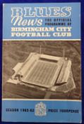 Football programme, Birmingham v Aston Villa League Cup Final 23 May 1963 ('Football League Cup