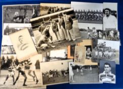 Rugby press photos, a collection of approx. 35 photos, mostly showing match action from games in