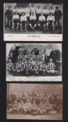 Football postcards, three teamgroup cards, Darlington 1912-13 (photographic), Fulham FC early 1900's