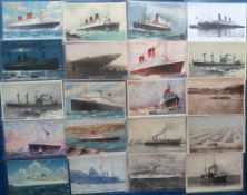 Postcards, Shipping and Naval, approx. 115 cards RPs, printed and artist drawn to include German