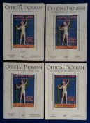 Olympic Games, Los Angeles, 1932, four programmes for 3rd, 5th, 7th & 14th August (cover detached)