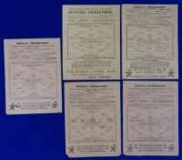 Football programmes, Tottenham Hotspur, 5 wartime home programmes v Southampton 25 Sept 1943,