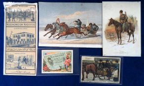 Ephemera, Russia, a collection of 5 late 19thC items to comprise chromolithographs of Russian