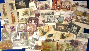 Postcards, a mixed UK subject selection of approx. 92 cards, all published by Tuck, inc. printed b/w