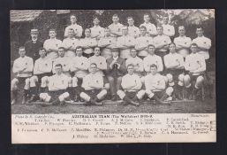 Rugby postcard, Australian Team (The Wallabies) 1908-9, b/w printed card, unused (gd) (1)