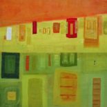 BRITISH 20th CENTURY SCHOOL Abstract in Orange, Yellow and Green, acrylic on board, framed, 60cm x