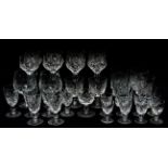 A set of eight Stuart Crystal hock glasses - with cut glass bowls and raised on fine stems, together