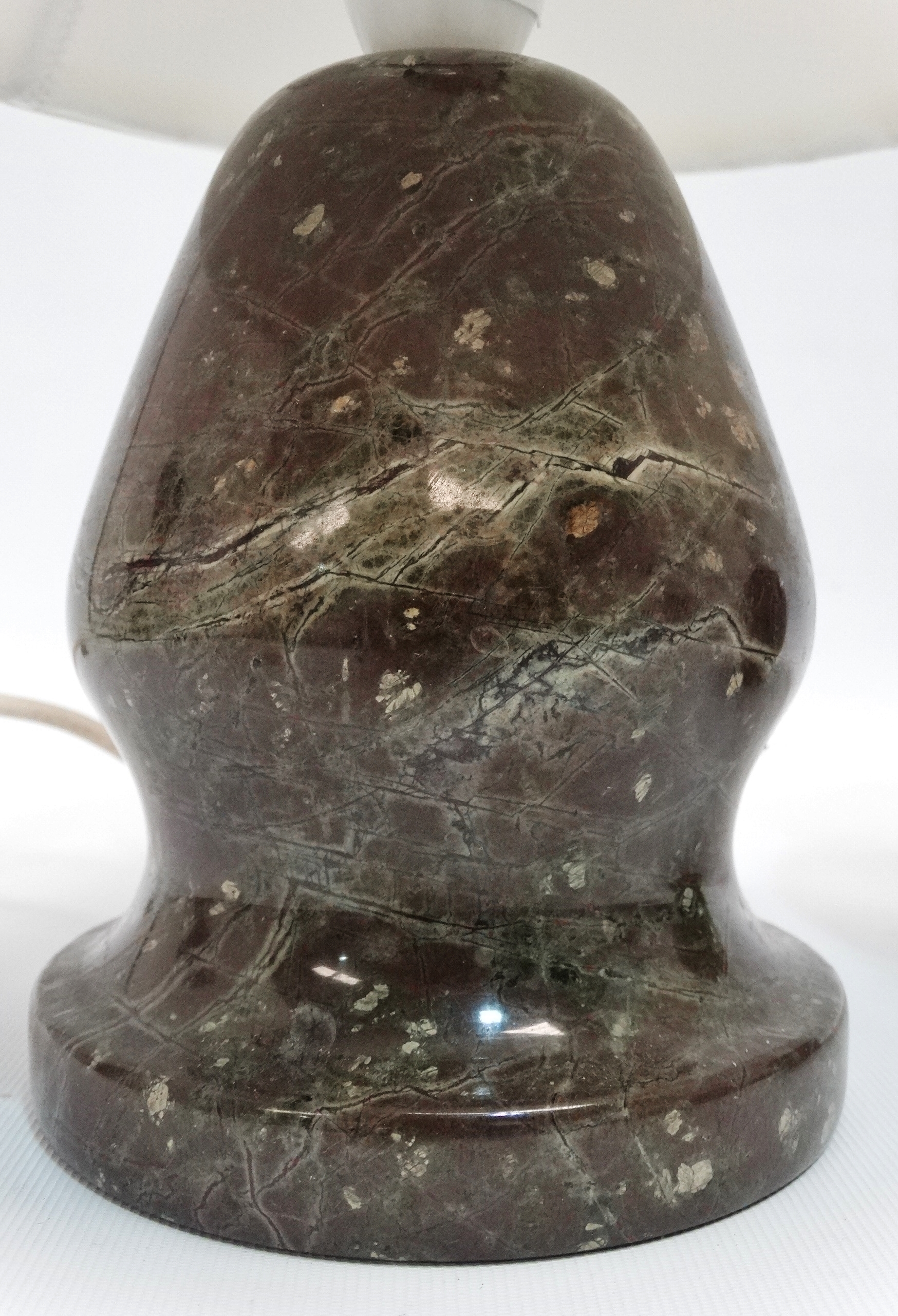 A serpentine table lamp - of globe form with a foot rim, height 12cm, together with another - Image 2 of 3