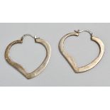 A pair of silver Tiffany & Co. ear pendants - open heart shaped, 14.5g