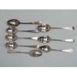 A pair of 'Rat Tail' pattern silver teaspoons, London 1930, sponsor's mark for Mappin & Webb,