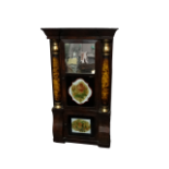 A late 19th Century mahogany American clock case - now fitted with a mirror, including painted glass