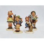 Hummel figure - holding turnips and a beer stein, height 15cm, together with a young girl with