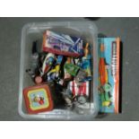 A Met Toy tractor and trailer, boxed - together with a quantity of tin plate toys, including