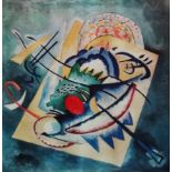 After WASSILY KANDINSKY Rotes Oval, lithograph poster, framed and glazed, 52cm x 52cm, 84cm x 60cm