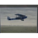 Les VOWLES (British 20th Century), Handley Page W10 Taking Flight, gouache, signed and dated '95