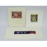 JENNY DEVEREUX (British 20th/21st century) Valentine Quartet coloured print on silk laid to paper,