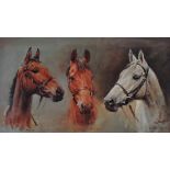 S L CRAWFORD (British b. 1941), The Three Kings (Arkle, Red Rum and Desert Orchid), lithograph,