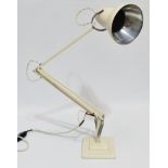 Herbert Terry anglepoise lamp - with cream painted finish and square stepped base.