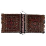 A pair of camel bags - 123 x 54cm.