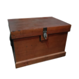 An impressive late 19th century mahogany artist's travelling trunk - the fitted interior with an