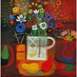 ALAN FURNEAUX (b.1953) Still Life Study Of Flowers Oil on canvas Signed lower left and titled