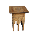 An early 20th centry Persian hardwood and mother of pearl inlaid occasional table - the square top