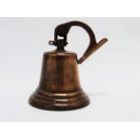 A late 20th century ship's bell - engraved Kogkums Mek Verkstad 1976 Sweden, with bracket, height