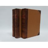 Gilbert (C S) An Historical Survey of the County of Cornwall - half bound in tan leather, three