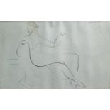 AGNES ENTERS (1907-1973), Recumbent Classical Maiden, Pencil on paper, Signed and dated '34 lower