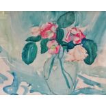 ISOBEL ATTERBURY HEATH (British 1909-1989), Roses in a Glass Vase, signed lower right, 30cm x