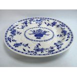 A large blue and white Minton ashette - Meissen style, width 54cm,